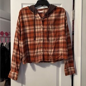 SO Cropped Flannel with Hood